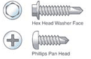 Image of Hexagon and Pan Heads Self Drilling